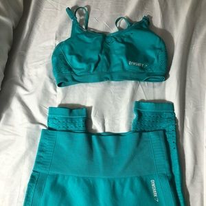 Gym shark seemless top sports bra and legging set